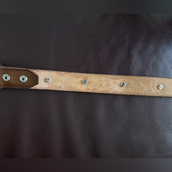 Changeable Eagle Buckle Belt with Silver Coins Handmade Brown Leather - Picture 11 of 13